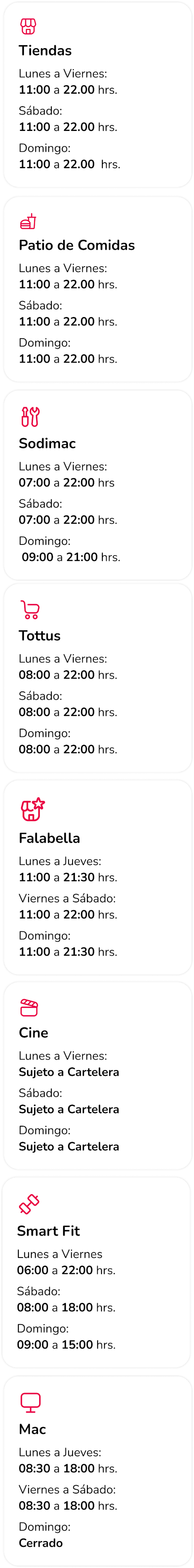 Horarios en Mallplaza Bellavista