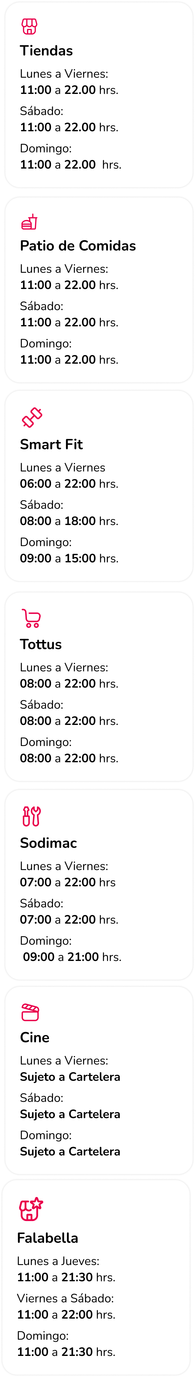 Horario en Mallplaza Comas