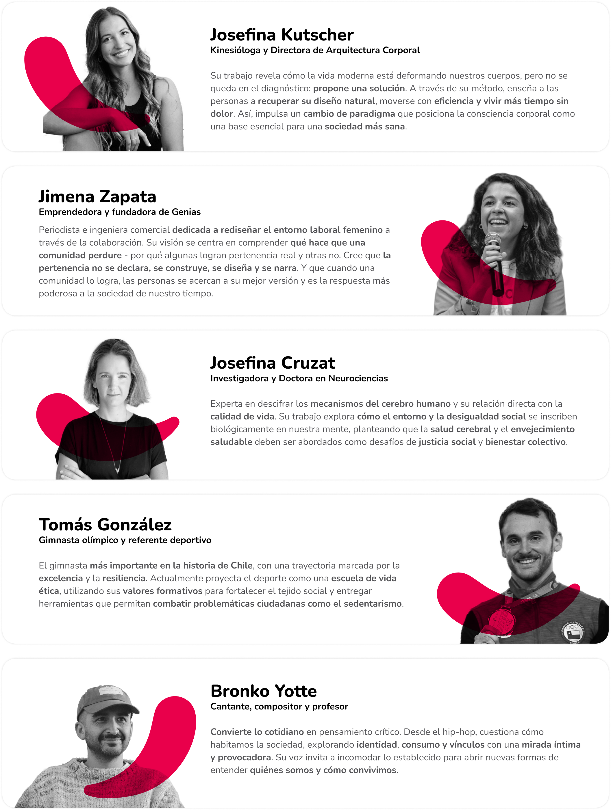 Expositores Charla TEDx Salón Santiago Mallplaza