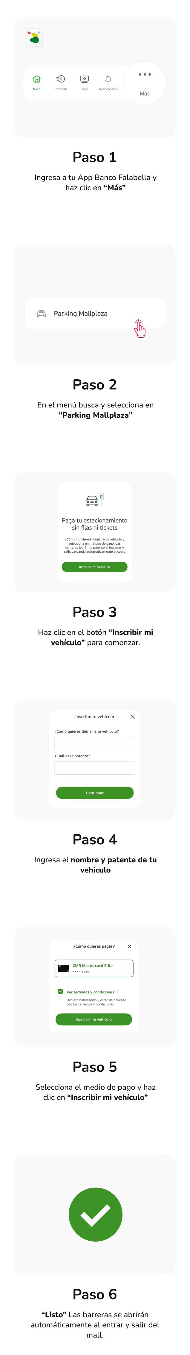 Paso a paso Parking Digital con Banco Falabella
