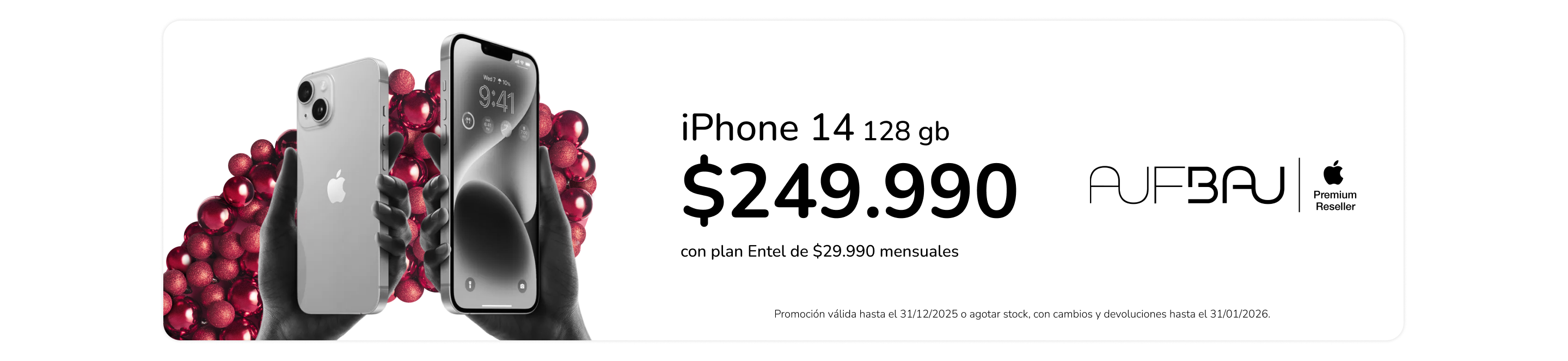Descuento iPhone 14 en Aufbau Navidad Mallplaza