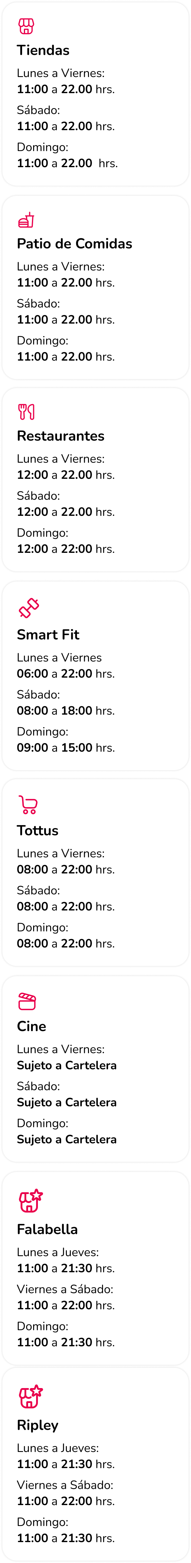 Horarios en Mallplaza Arequipa