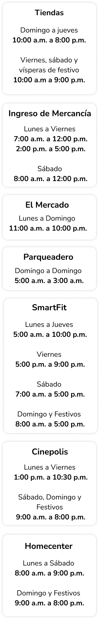 Conoce nuestros horarios