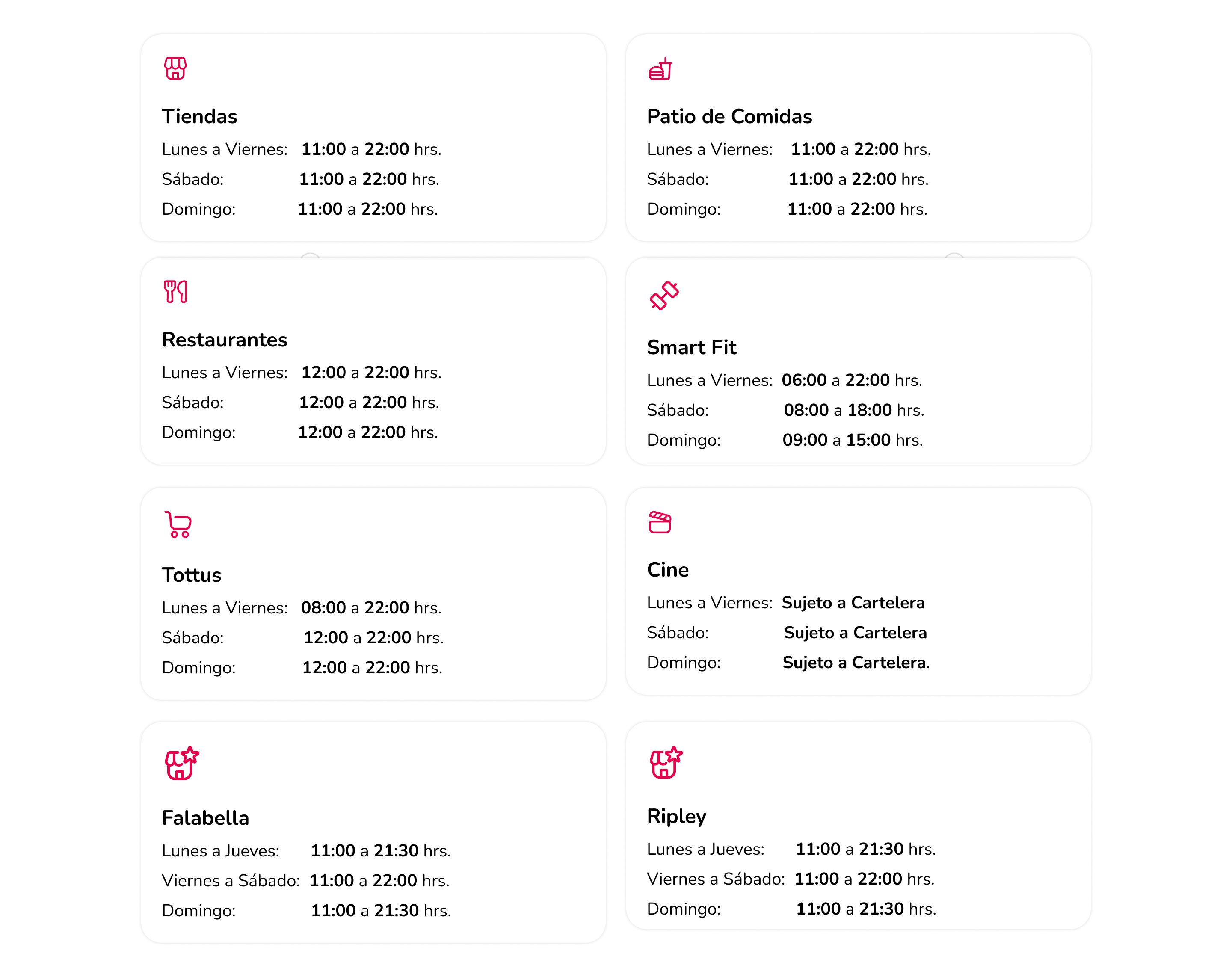 Horarios en Mallplaza Arequipa