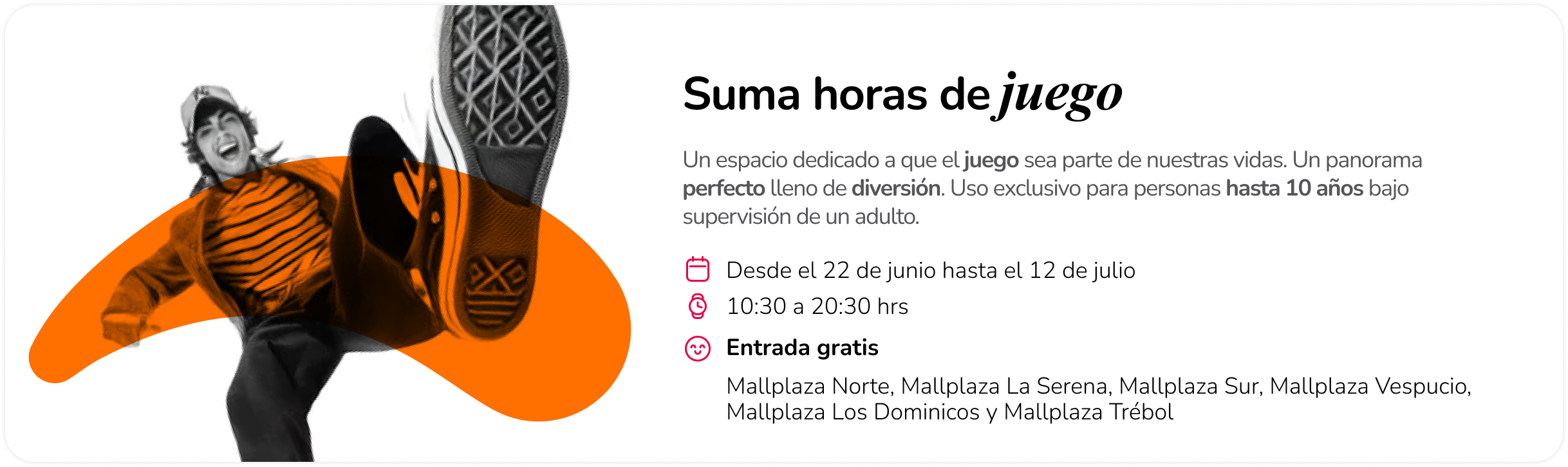 Boing Sal a jugar Suma horas de juego en Mallplaza
