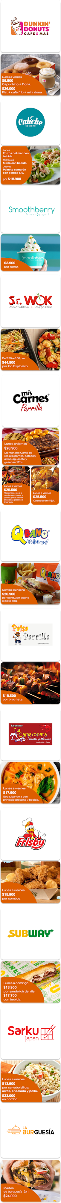 Menús Especiales Manizales Mallplaza