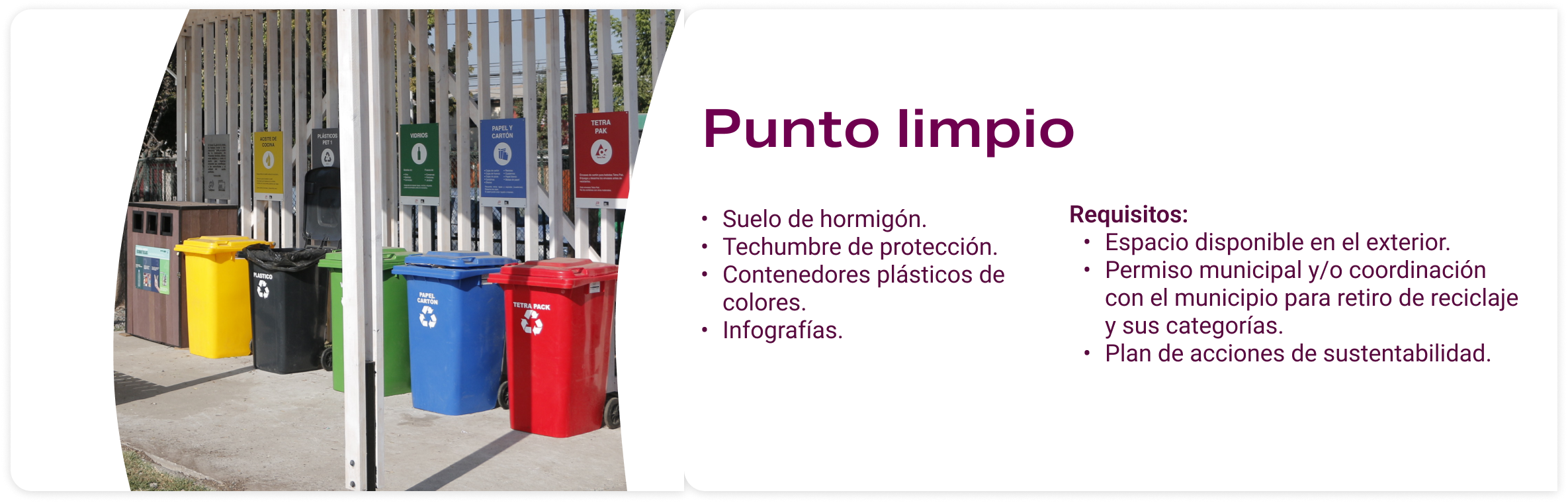 Punto limpio Aceleradora de proyectos Mallplaza