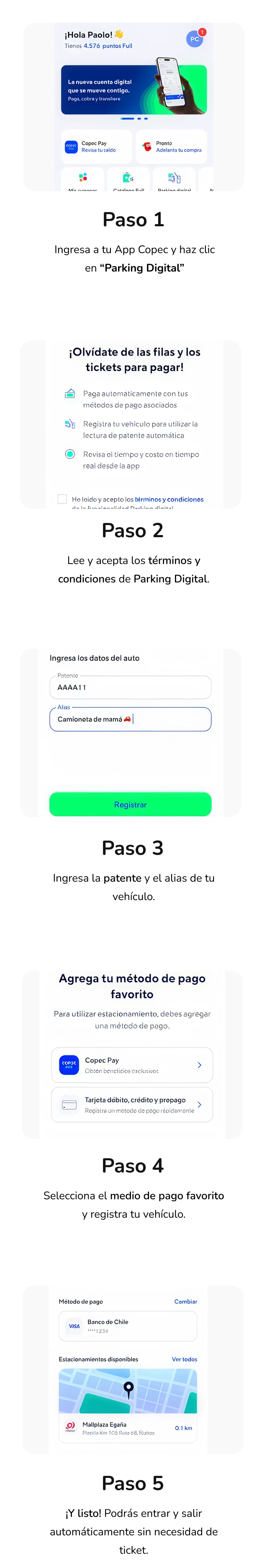 Paso a Paso Parking Digital con App Copec 2025