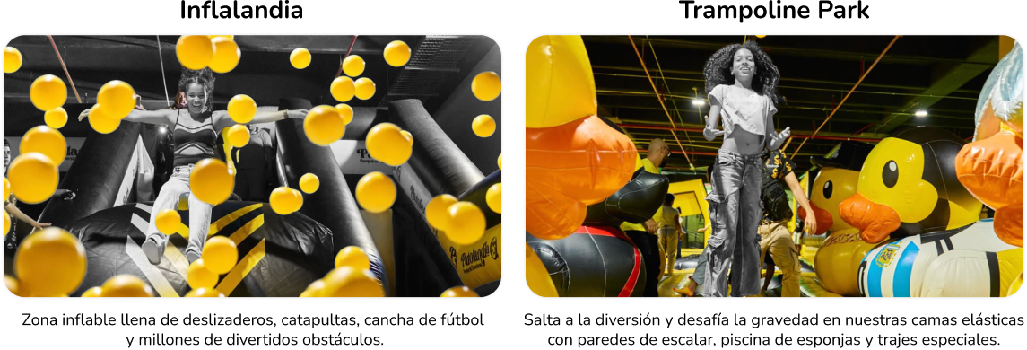 Inflalandia, Bolos, Trampolines
