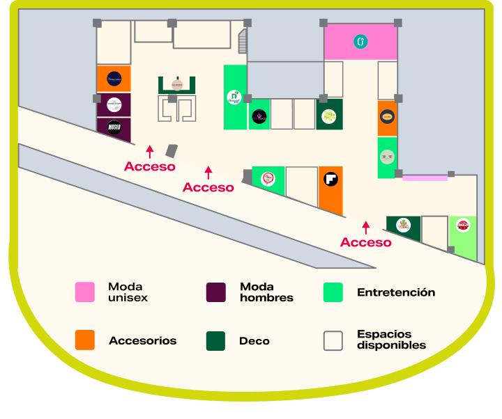 Mapa Barrio Indie en Mallplaza Los Dominicos