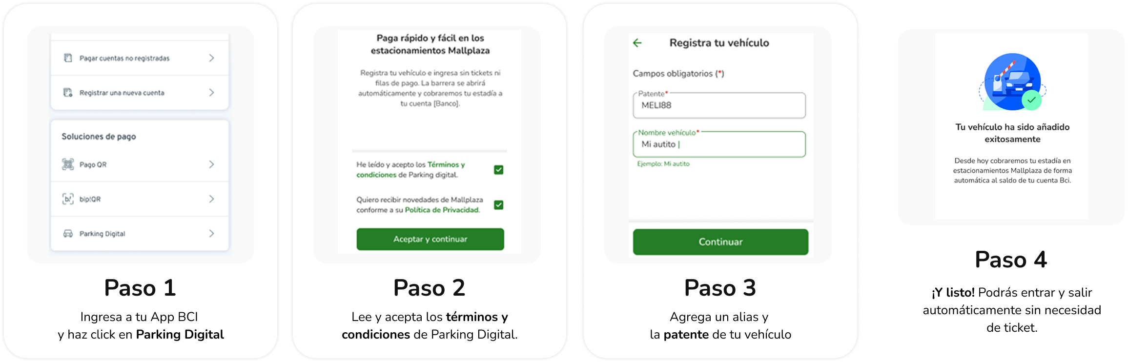 Paso a Paso Parking Digital con BCI Mallplaza