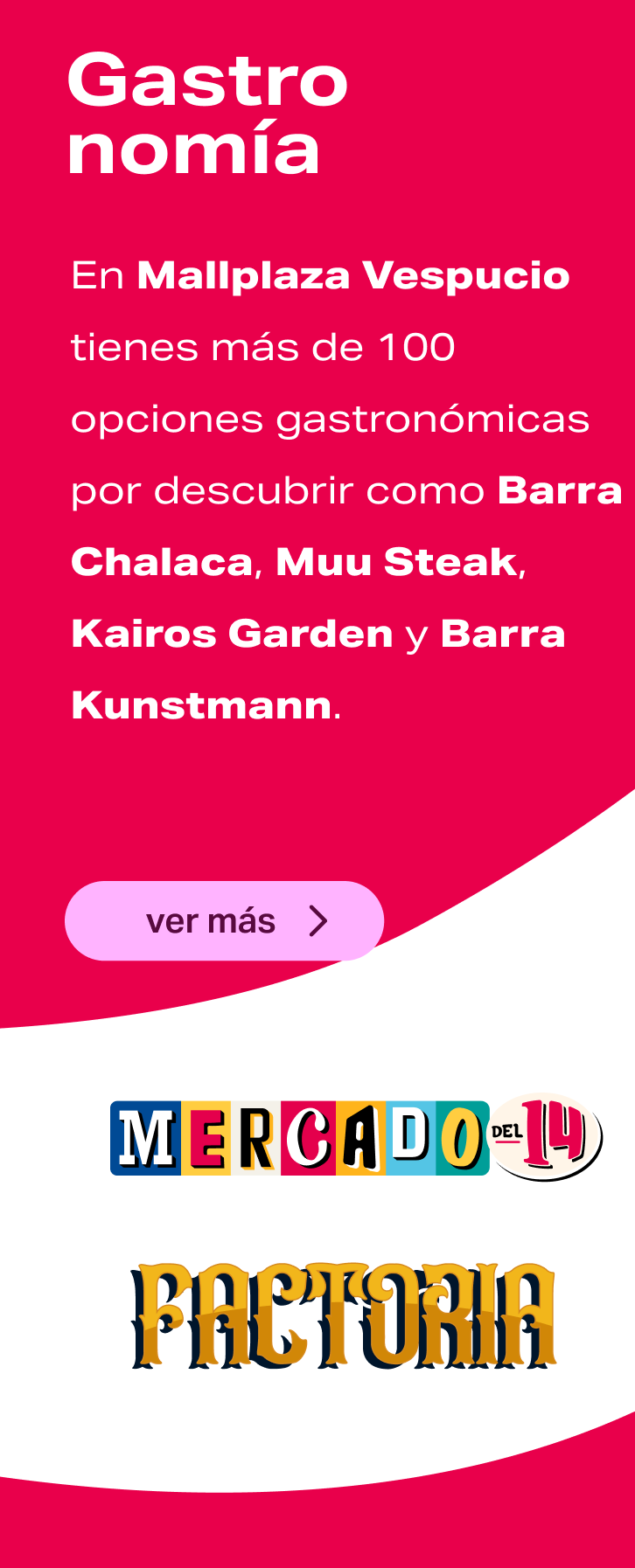 100 experiencias gastronómicas Mallplaza Vespucio