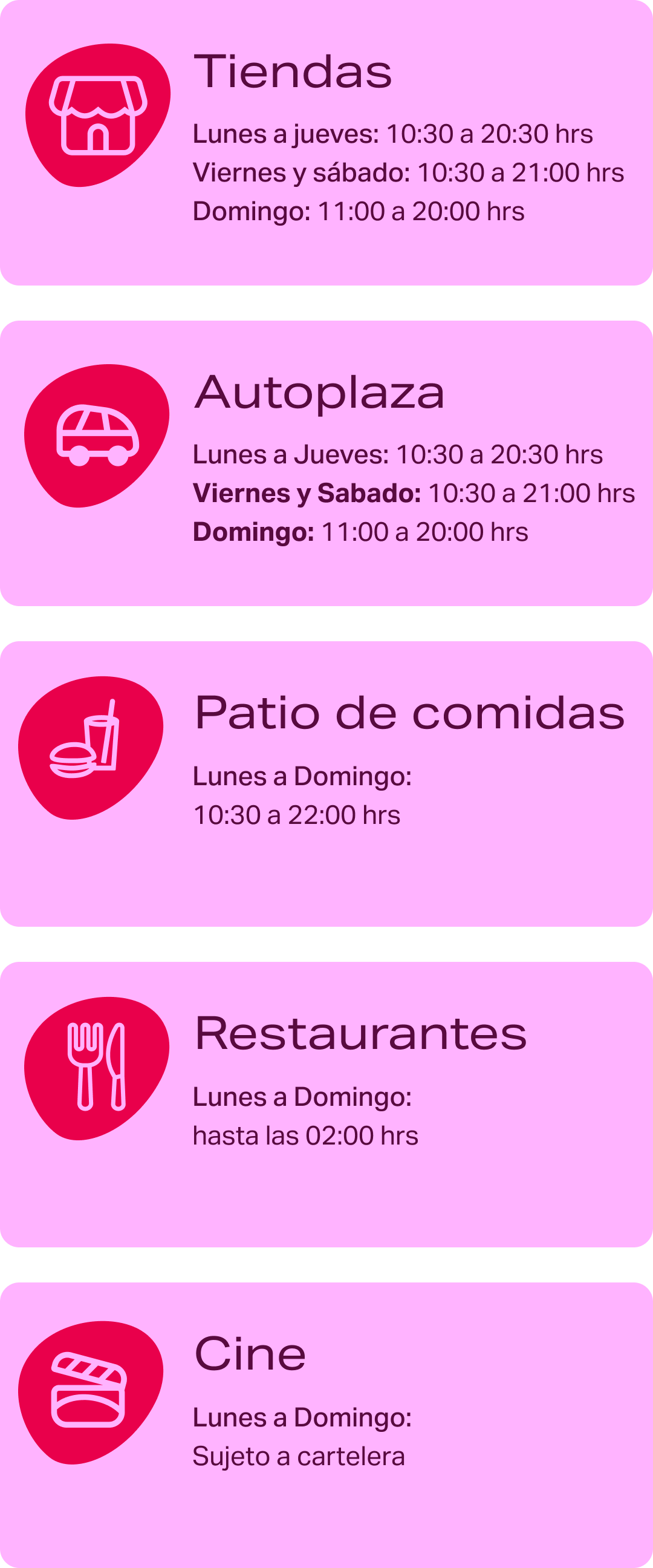 Horarios Mallplaza Oeste 2025