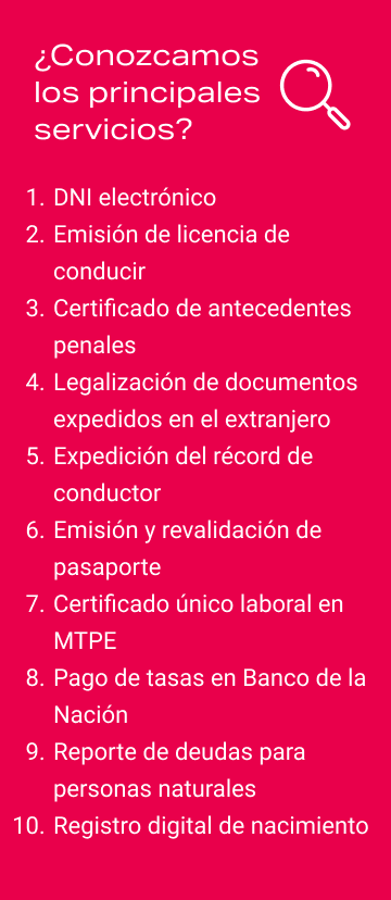 MAC - Principales servicios