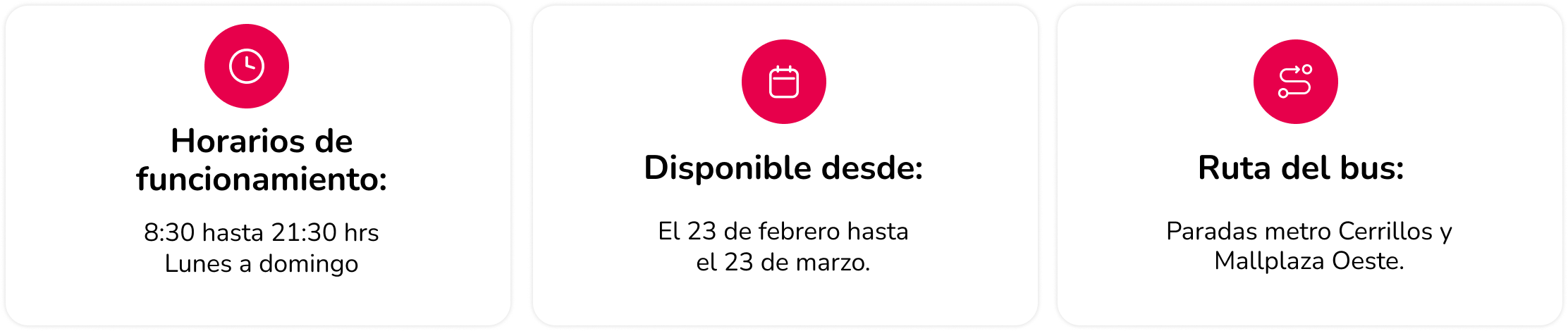 Información buses de acercamiento Mallplaza Oeste