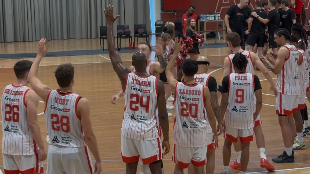 Windrose Giants Antwerp stelt de ploeg voor seizoen 2026-2027 voor tijdens de fandag in de Heylen Vastgoed Basket Campus