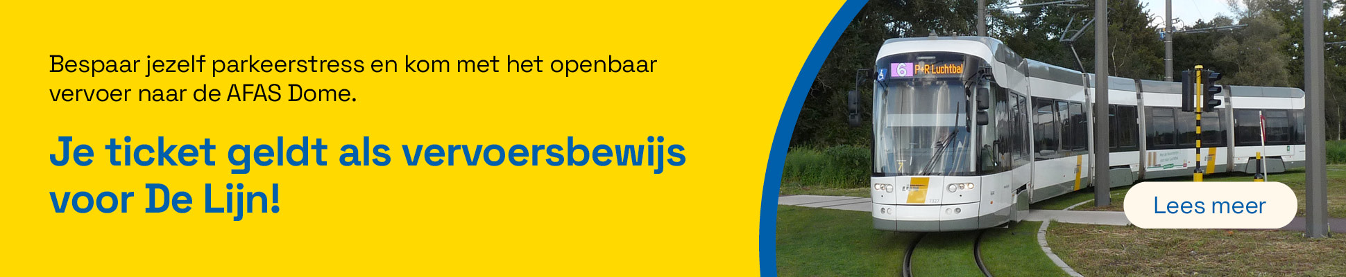 Je toegangsticket geldt als vervoersbewijs voor De Lijn