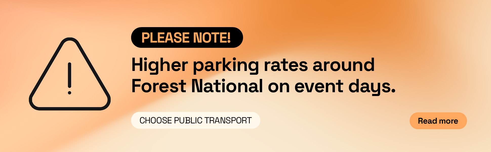 Please note: adjusted parking rates around Forest National