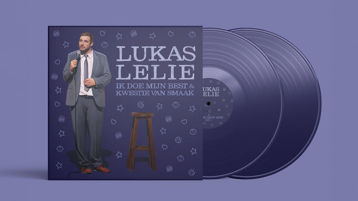 Lukas Lelie brengt zijn twee zaalshows 'Ik doe mijn best' en 'Kwestie van smaak' uit op een gekleurde dubbelvinyl.