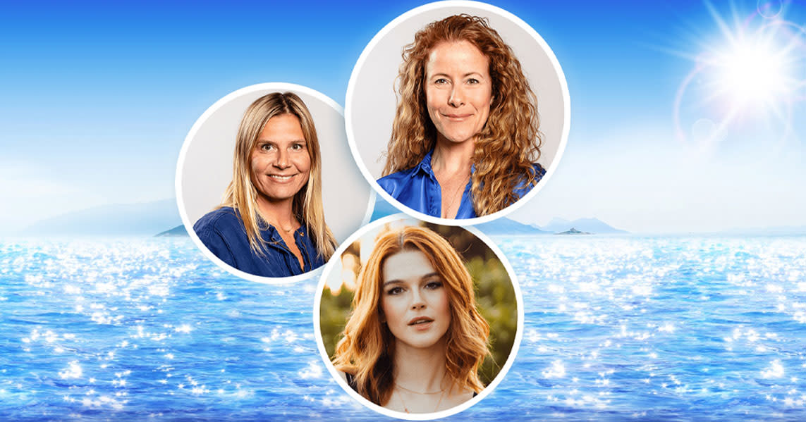 Het artwork van de musical Mamma Mia! toont Maike Boerdam, Natalie Meskens en Els Dottermans.