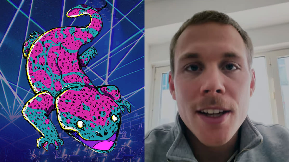 Sporza-gezicht Bavo Mortier in close in een zelf opgenomen video om zijn komst naar Club Classics aan te kondigen.