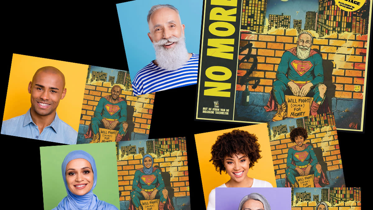 Op de afbeelding staan verschillende voorbeelden van mensen die hun eigen poster maakten.