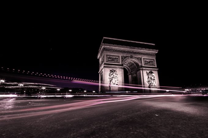 Arc de Triomphe by night, time-lapse