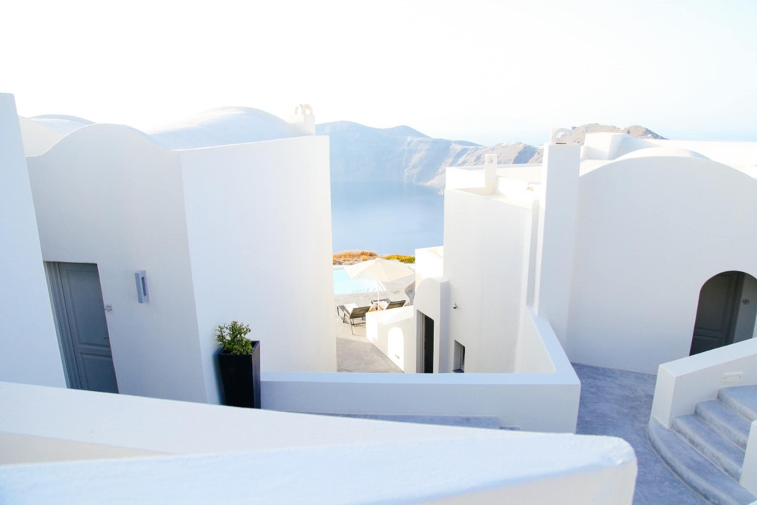 Whitewashed villas in Greece