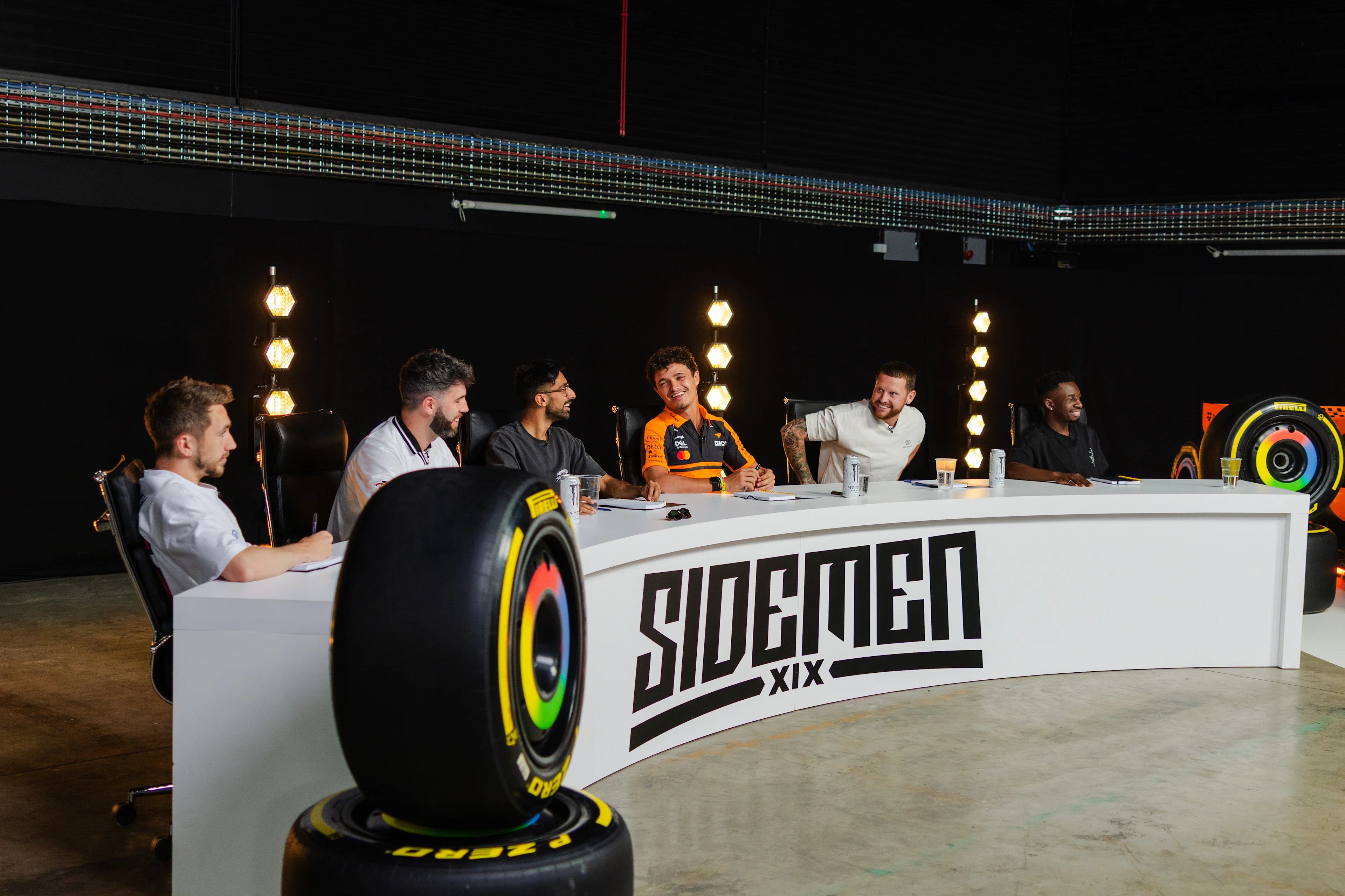 Lando Norris and the Sidemen at their collab shoot