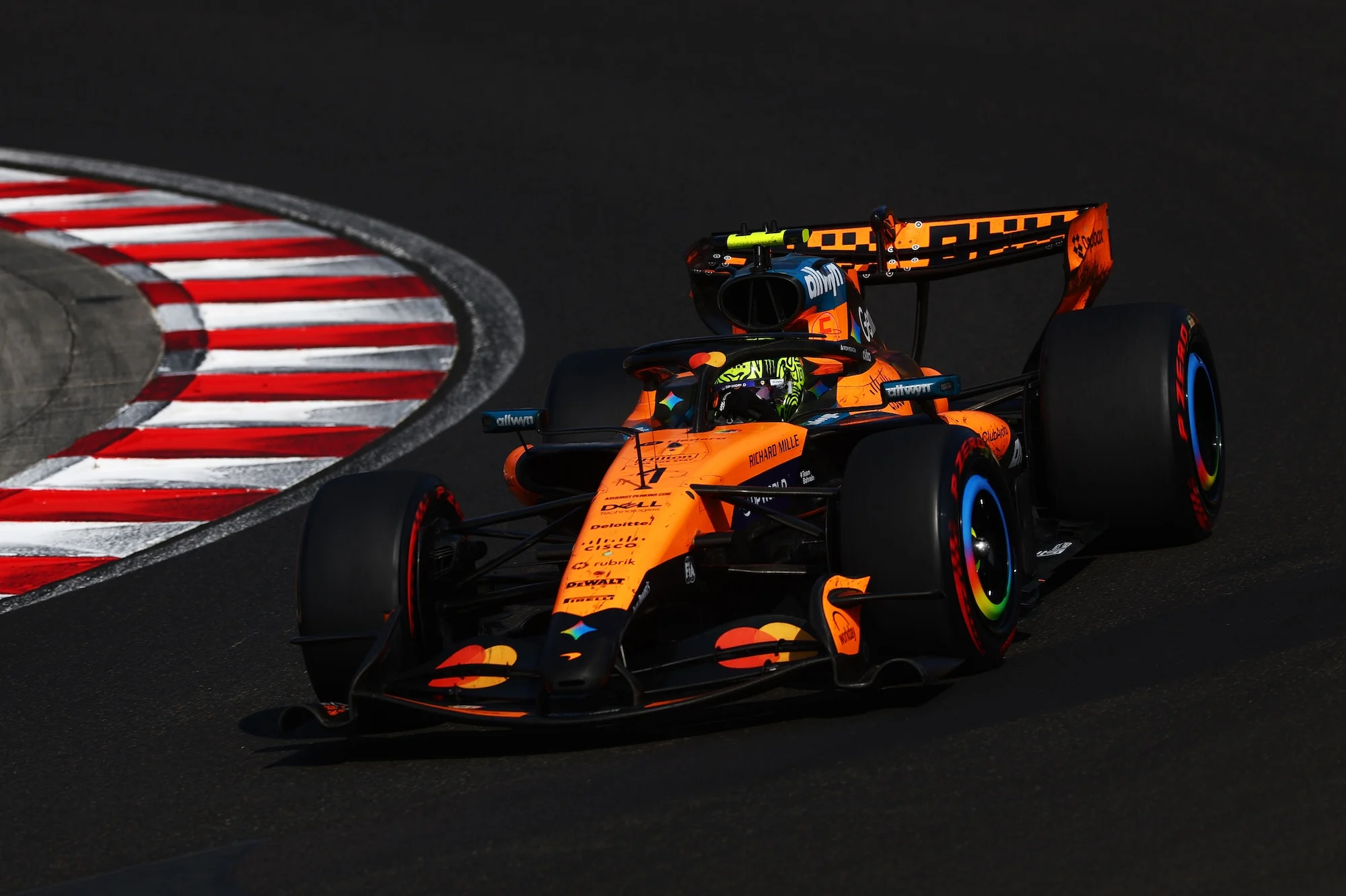 Lando Norris driving the McLaren MCL40 on track during the Hungarian grand prix