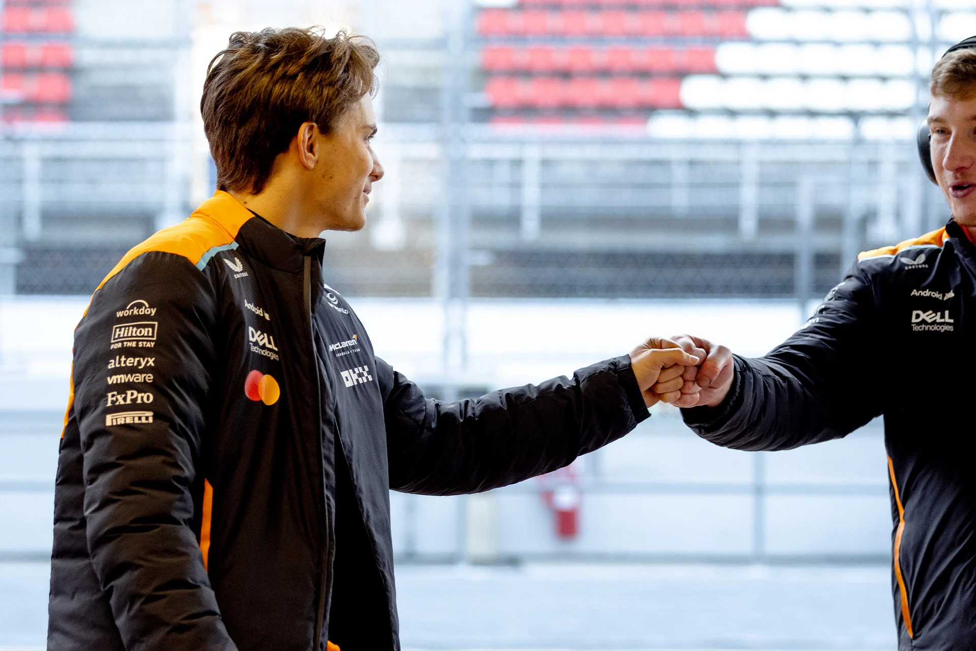 Formula-1 - 2025 - Lando-and-oscar-after-they-hit-the-track-for-the-first-time