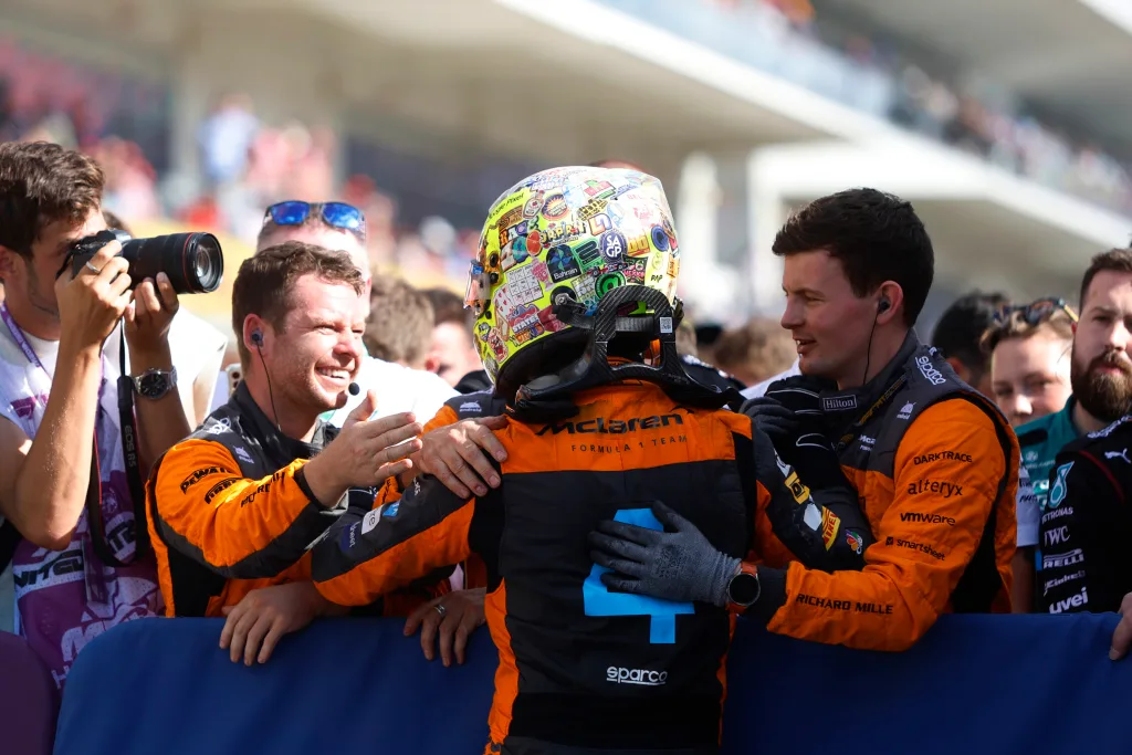 The British racer was beaming with pride as we overtook Aston Martin for fourth in the team standings