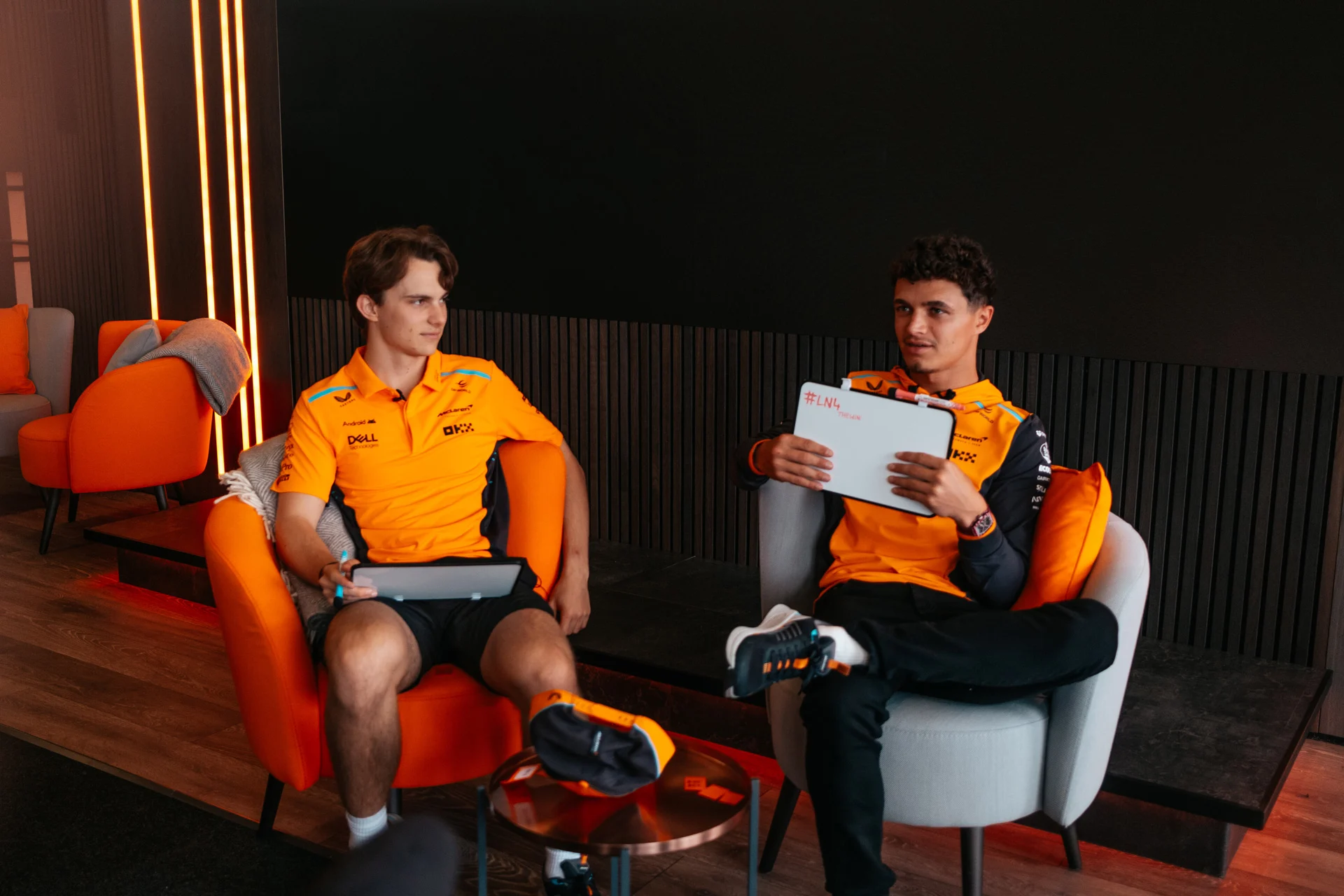 DRS, Box Box, bottoming... Watch Lando and Oscar take on a classic game of Pictionary.