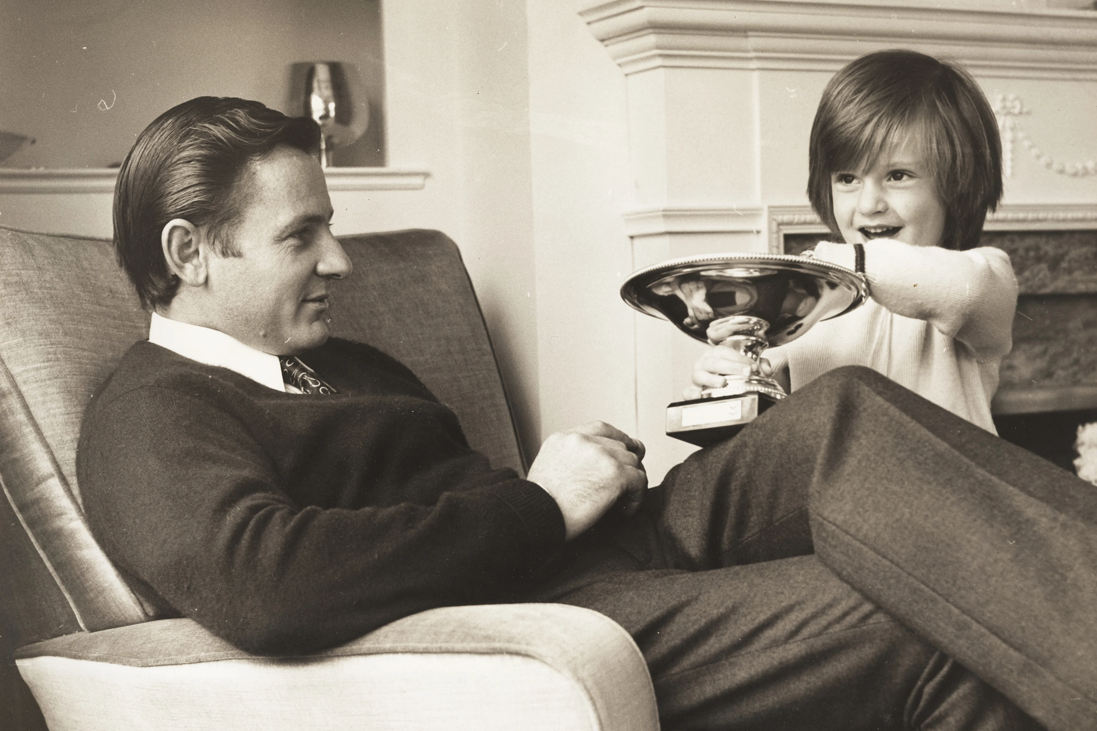 Archive photograph of Bruce McLaren with his daughter Amanda.