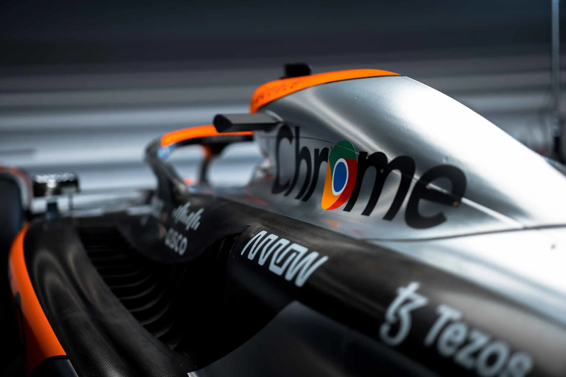 Formula-1 - 2023 - British-grand-prix - Mclaren-racing-and-google-unveil-chrome-throwback-livery-for-british-grand-prix - Up close and personal MCL60 - 0