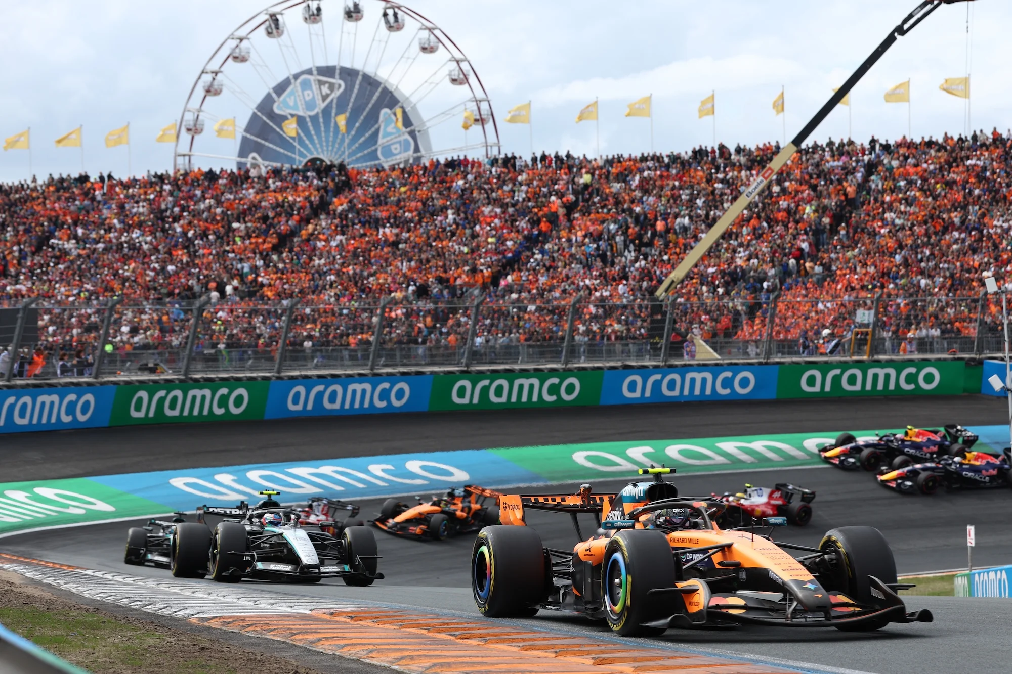 McLaren's on track during the Dutch grand prix