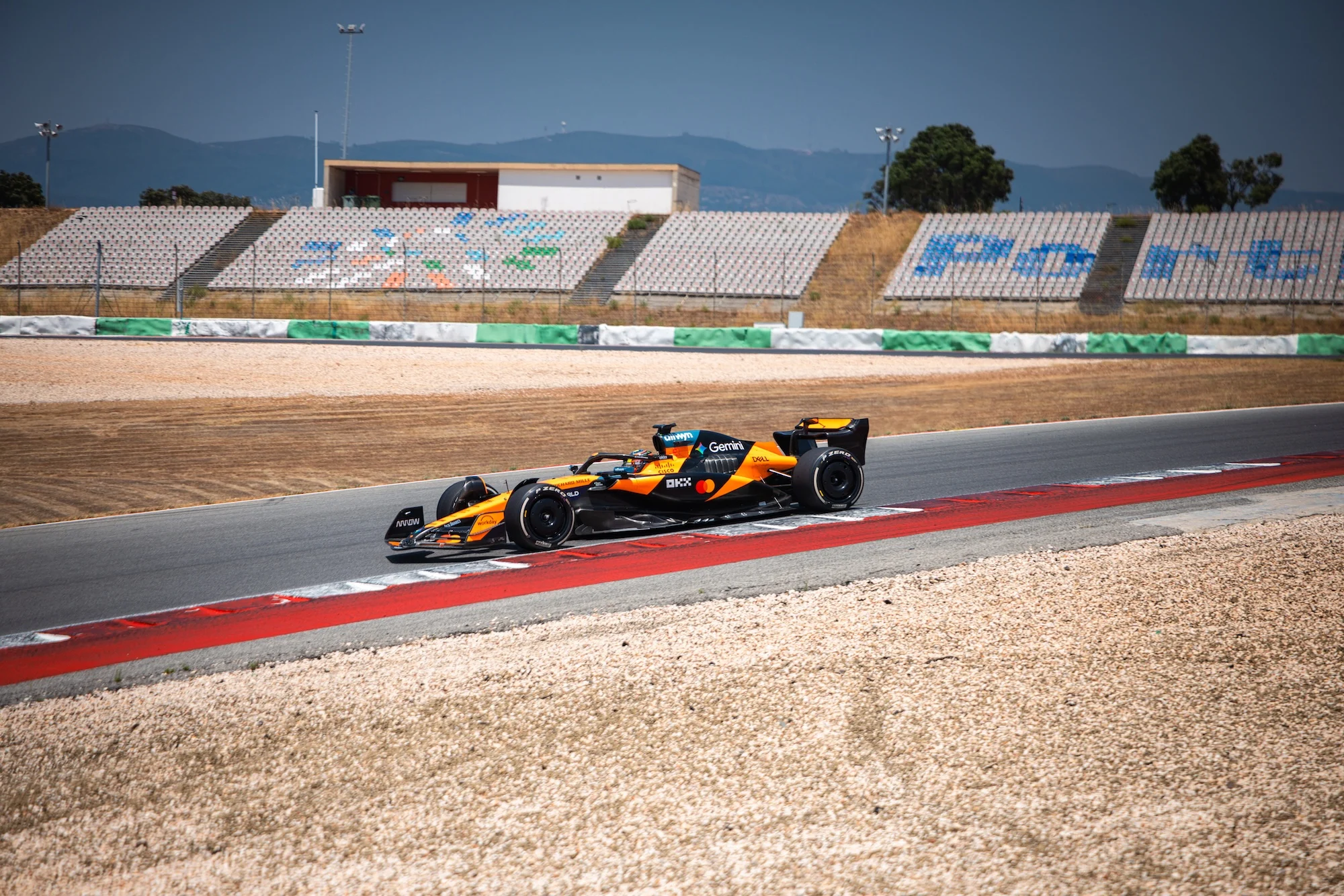 Oscar Piastri dirving the MCL60 in Portimao