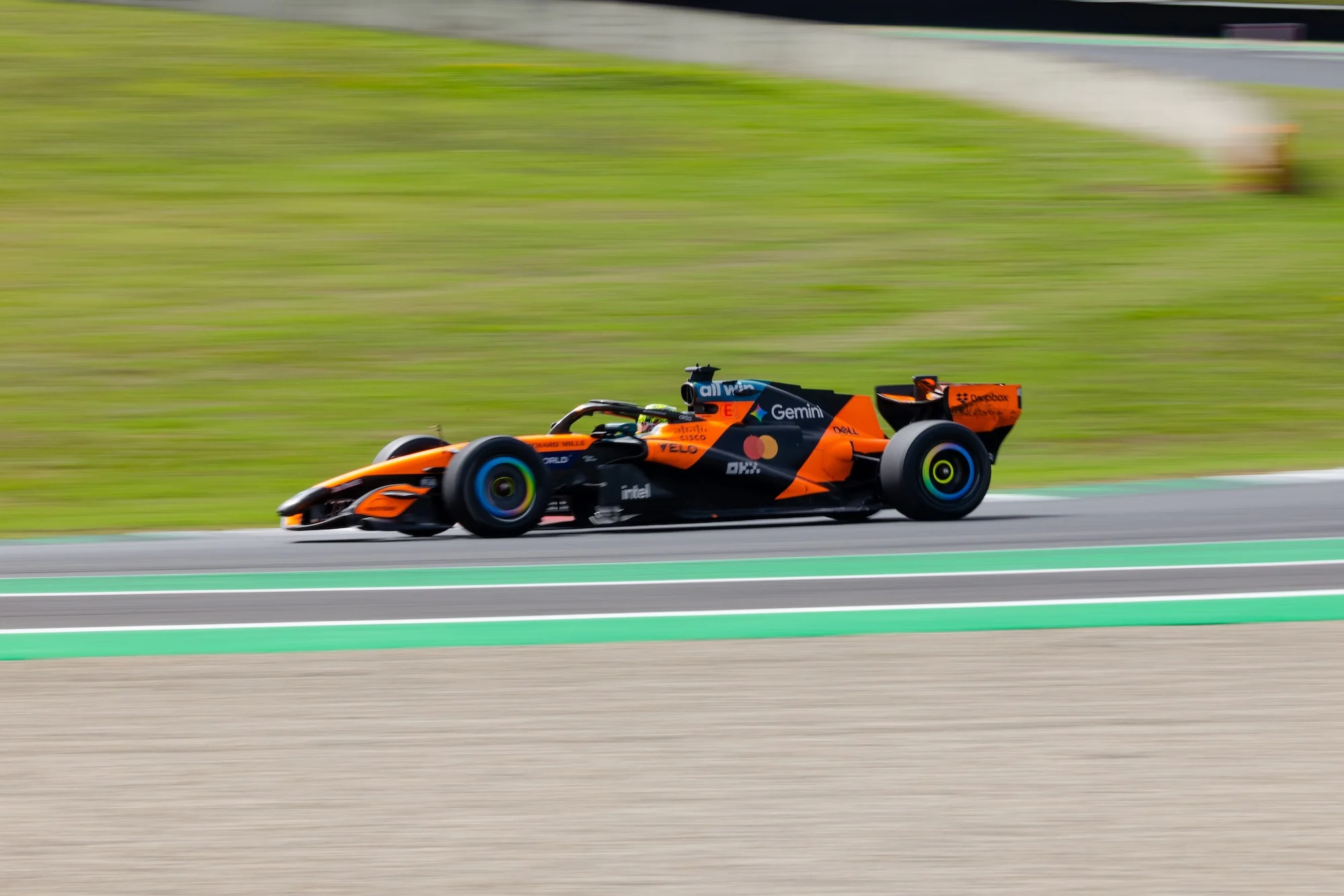 Lando Norris at Mugello Pirelli tyre test