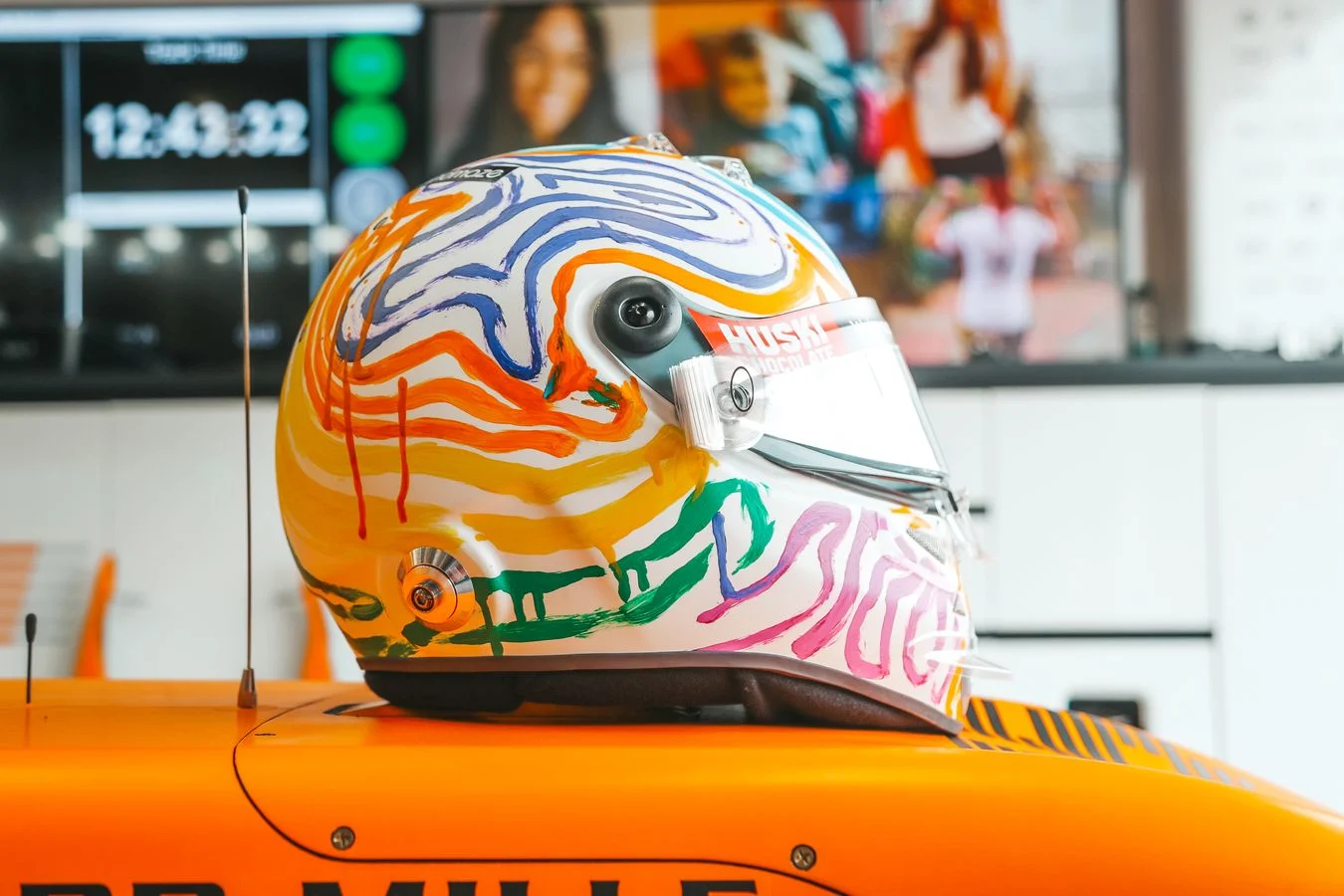 Love these lids Carlos and Lando to show their support of World Mental Health Day on track - 2