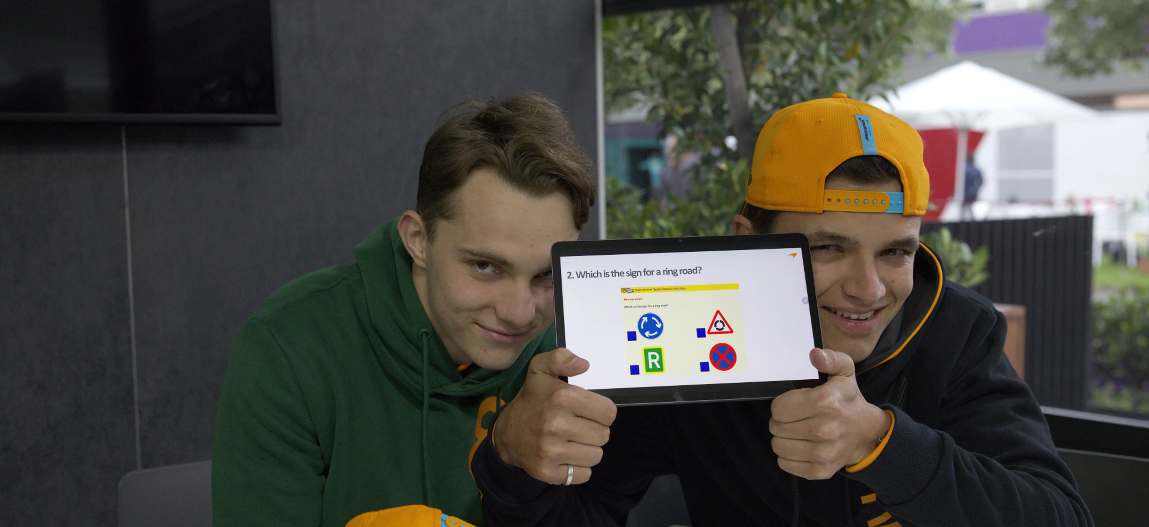 Lando Norris and Oscar Piastri take on the British Driving Theory Test
