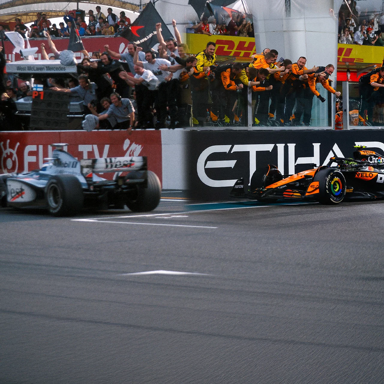 Lucky pants, torn shirts, and a bowling alley: The team members who were here for our 1998 and 2024 Constructors’ Championship wins share their memories