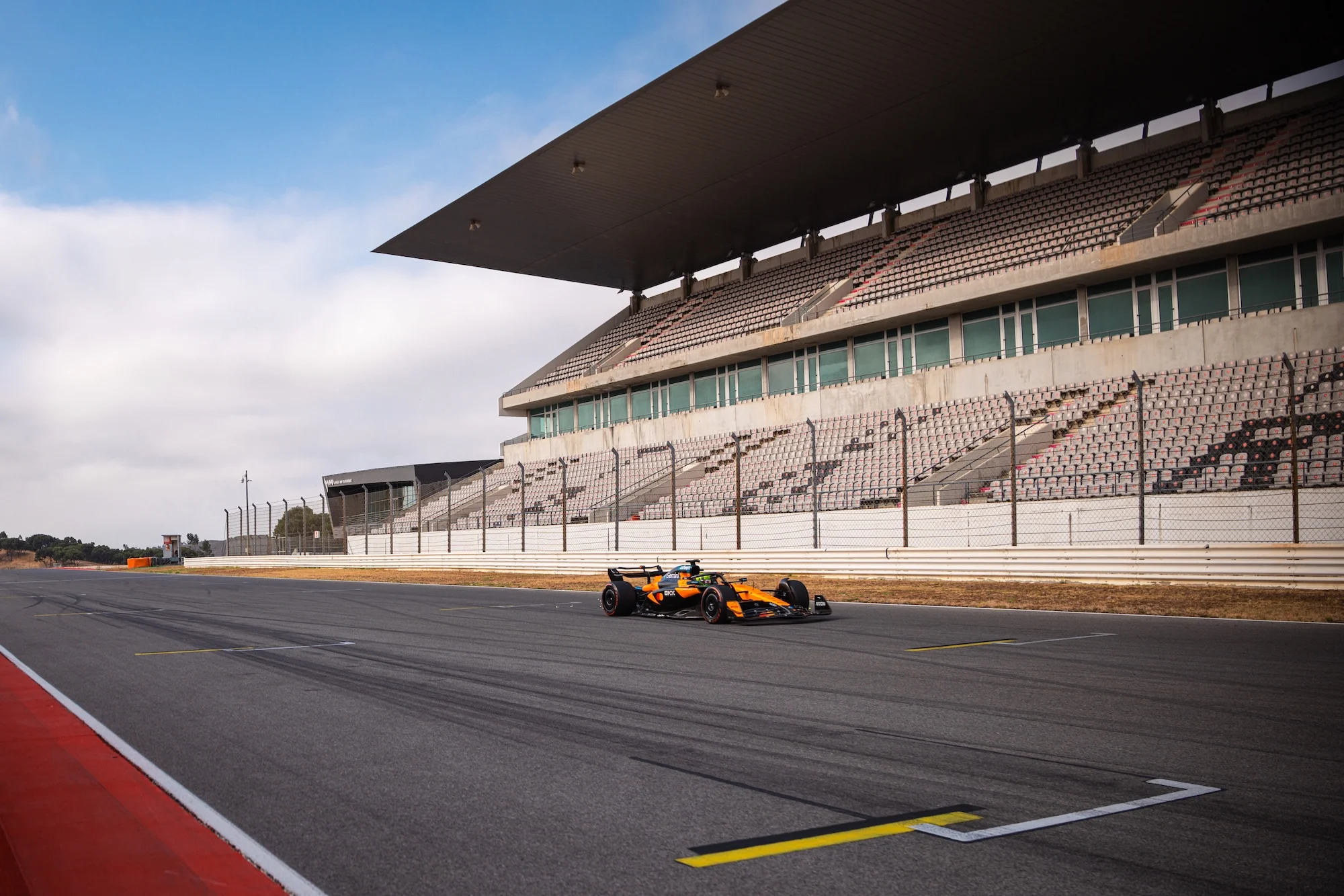 Lando Norris driving the MCL60 in Portimao