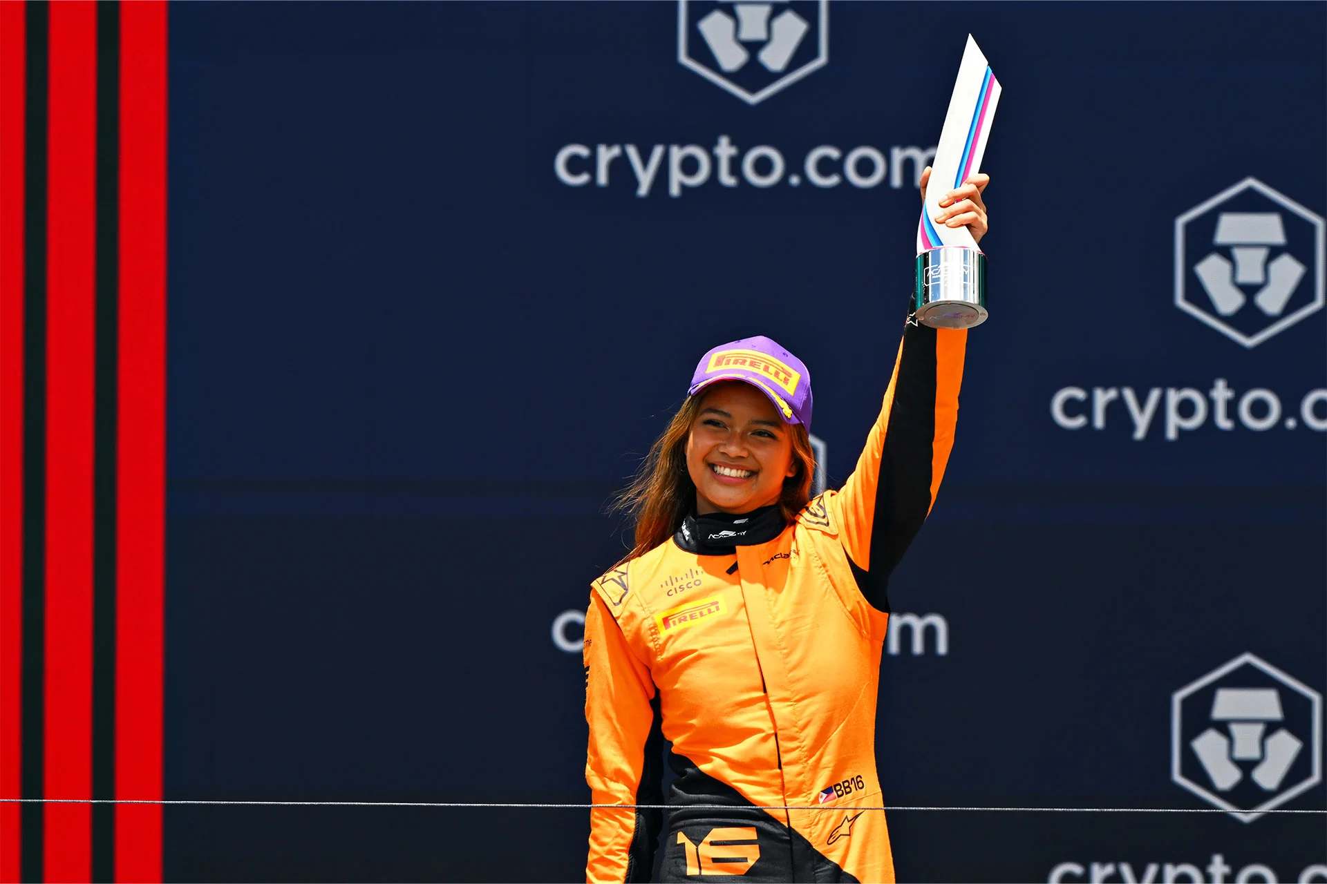 Heritage - Trophies - Mclaren-trophies-f1-academy-miami-2024 - McLaren's first F1 Academy podium - 0