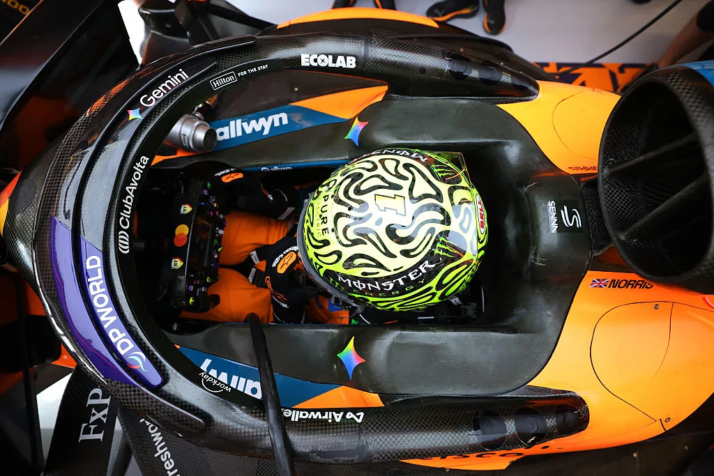 Lando Norris during FP1 at the Hungarian grand prix 2026