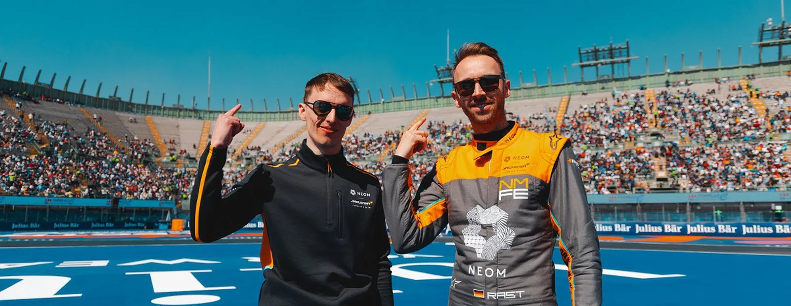 Hear from NEOM McLaren Formula E Team drivers René Rast and Jake Hughes and Team Principal Ian James after the Mexico City E-Prix
