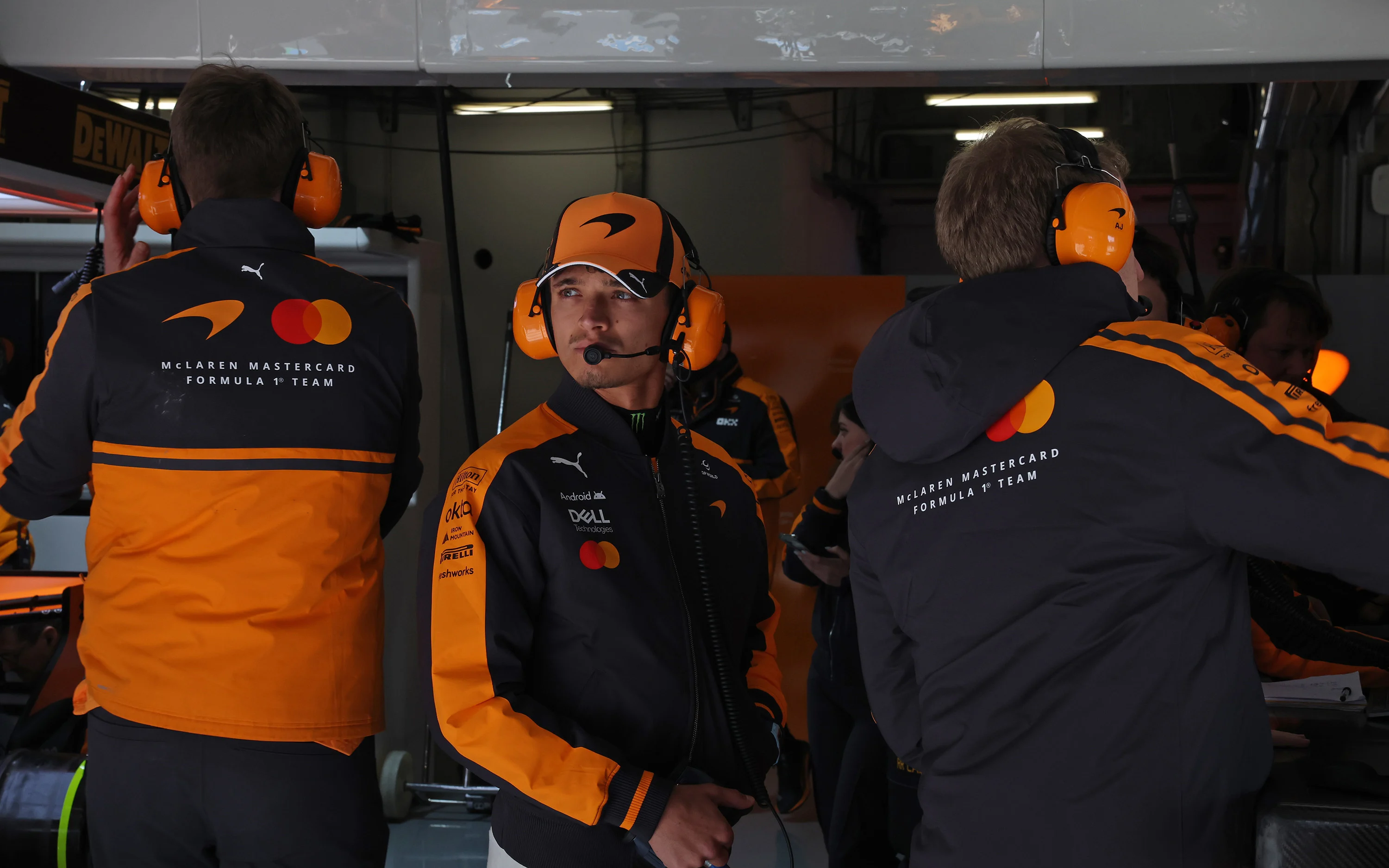 Lando Norris in the McLaren garage in China