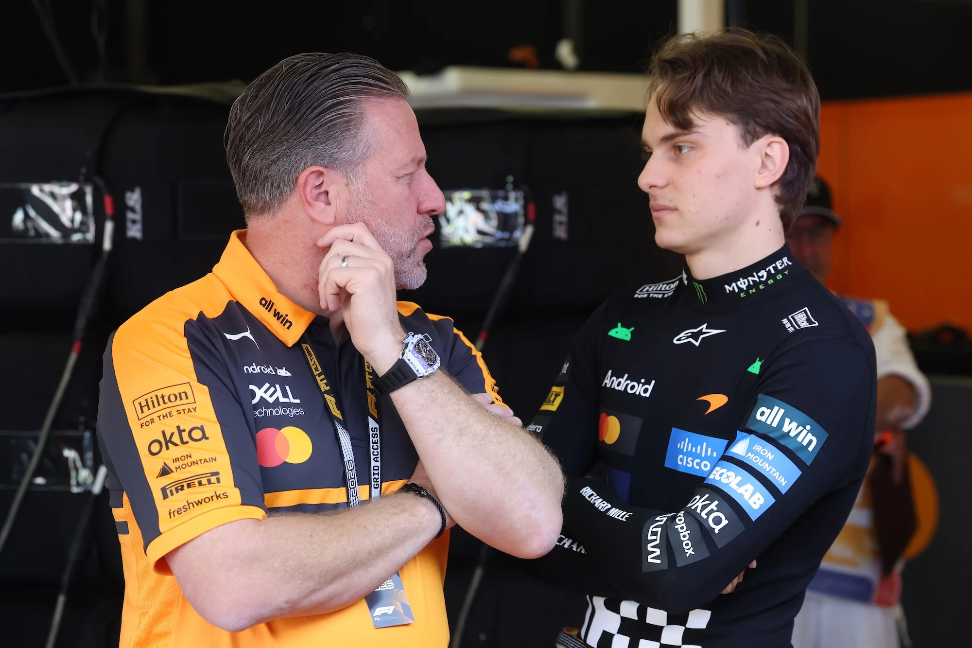 Zak Brown and Oscar Piastri in conversation ahead of this year's Australian Grand Prix