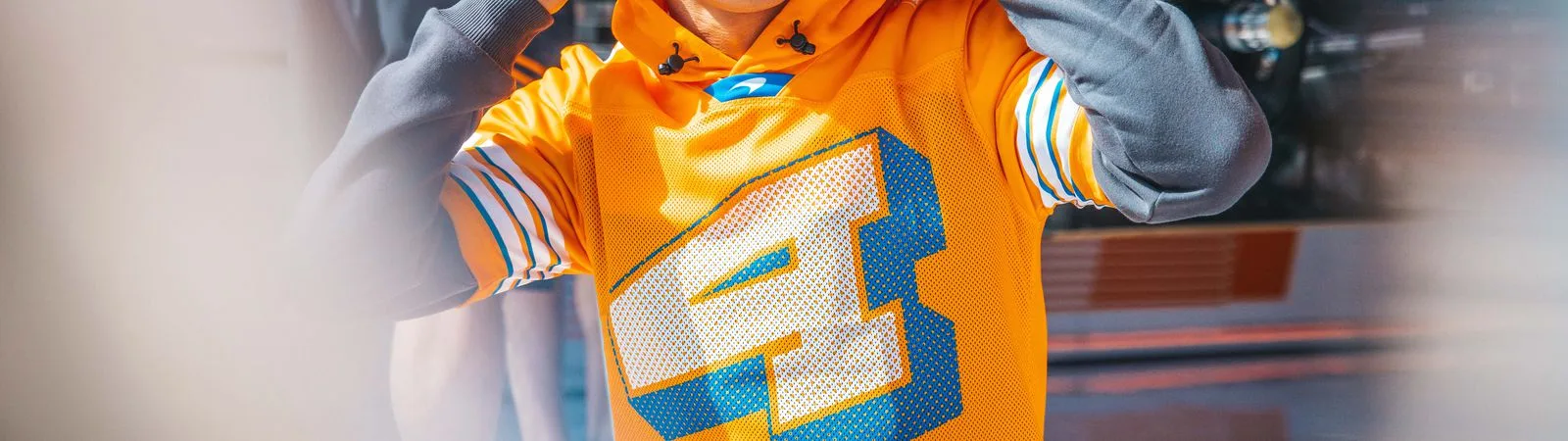 US GP Collection Swap your team polo for the American football-inspired McLaren driver jerseys
