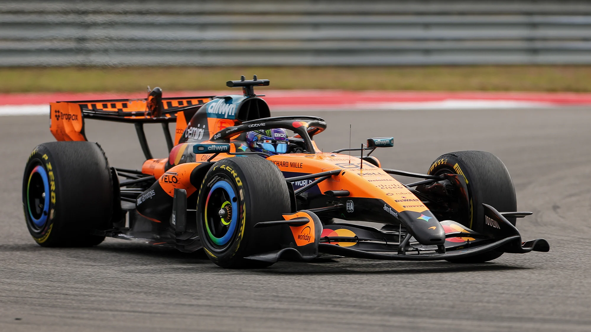 Oscar Piastri of Australia driving the (81) McLaren MCL40 Mercedes on track during the F1 Grand Prix of United States at Circuit of The Americas on October 25, 2026 in Austin, Texas.