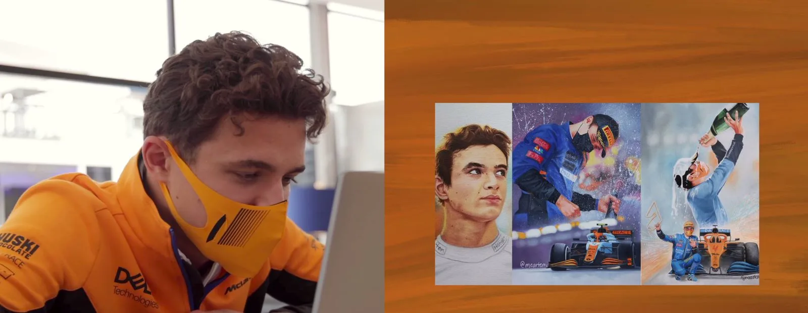 Lando reacts to fan art